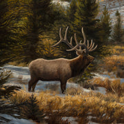 "An Amazing Journey" - 30x40 Wildlife Art Landscape Painting, Elk