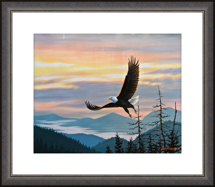 "Conquered" - Framed Bald Eagle Wildlife Art Print