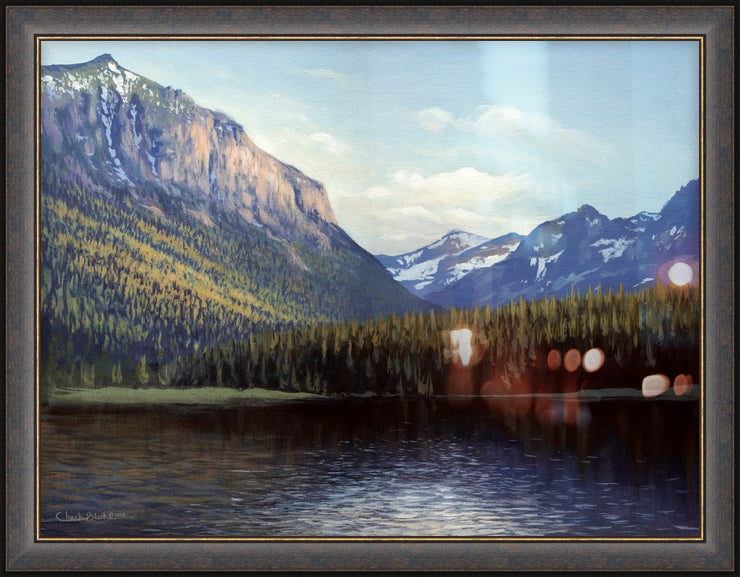 "Lakeside Dreams" - Framed Mountain Landscape Painting Art Print