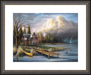 "The Perfect Storm" - Framed Rustic Cabin Art Print