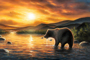 Original Grizzly Bear Wildlife Painting - "Persistence" 18x12