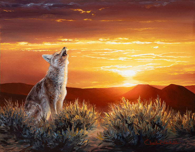 "Songs Of The Prairie" - Coyote Special Remarqued Art Print