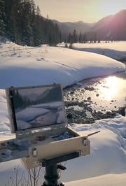 "Frozen Warmth" 6x8 Original Plein air Oil Painting