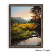 Framed 'Reflections Of Past' Canvas Print - vibrant colors in mountain landscape