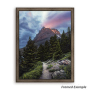 Framed 'Heavenly' Canvas Print - vibrant sunrise at Glacier National Park