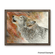 Framed Howling Wolf Canvas Print - impressive centerpiece with emotion capture