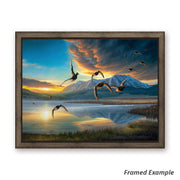 Framed 'Nothing Like It' waterfowl landscape canvas art print, showcasing a variety of waterfowl species in a peaceful setting