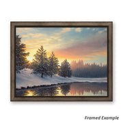 Framed 'One Quiet Morning' Canvas Print - tranquil winter landscape