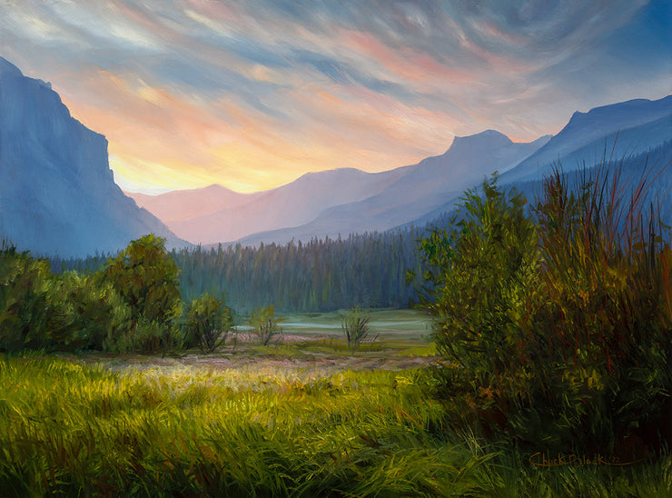 "A Brief Moment" 12x16 Sunrise Mountain Landscape Painting