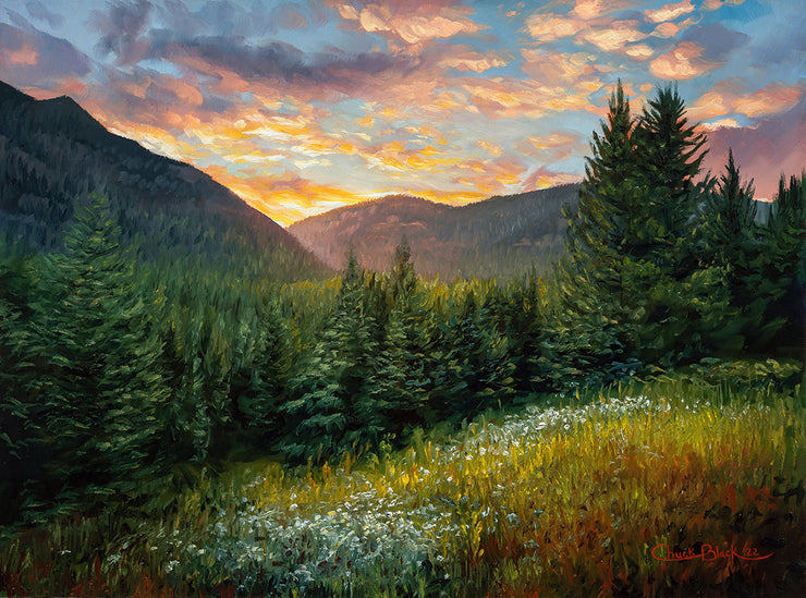 "Blossoming" - Sunrise Mountain Landscape Art Print