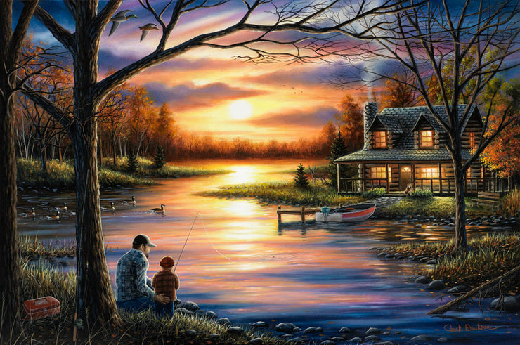 Country Cabin Original Painting - "Unforgettable Memories" 16x24