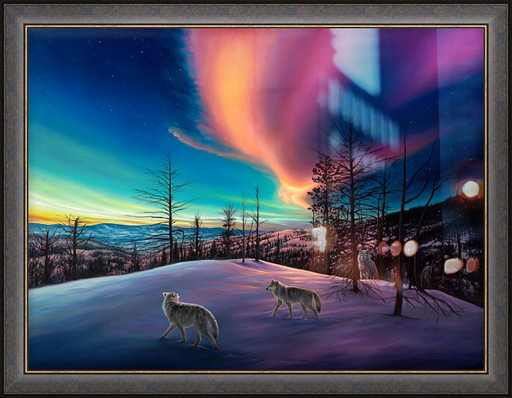 "Unreal Beauty" - Framed Wildlife Art Print, Wolves