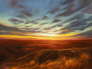 "Red Dawn" 6x8 Original Plein air Oil Painting