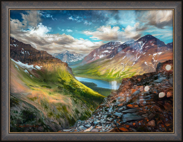 "Rising Above" - Colorful Mountain Landscape Framed Art Print