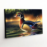Wood Duck Canvas Art Print - 'Backwoods Marsh' a realistic waterfowl portrait