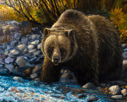 Grizzly Bear Wildlife Art Print - Oil Painting