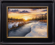 "Bear Tracks" 12x16 Winter Sunrise Landscape Painting