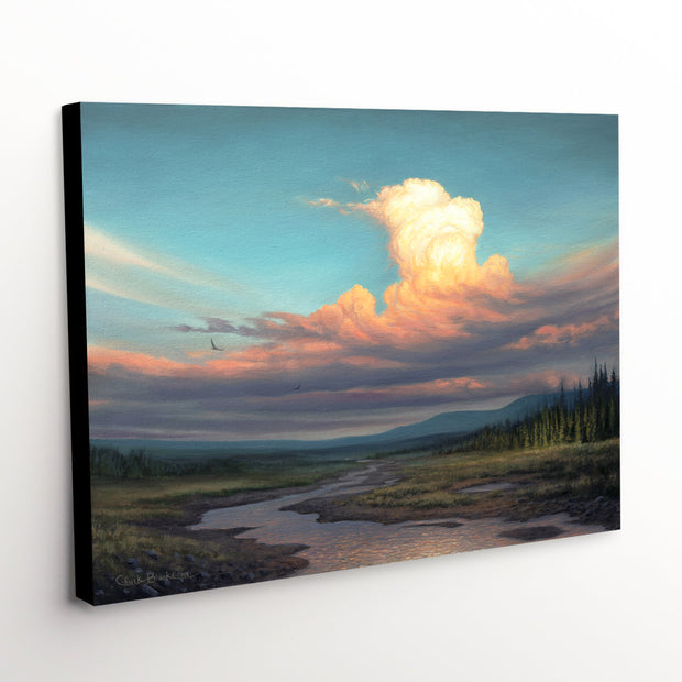 Canvas Art Print - 'Building Strength' Depicting Storm Clouds Building Over Western Landscape