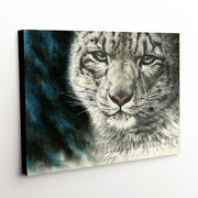 Canvas Art Print of Stunning Snow Leopard Portrait, Capturing the Beauty of Wildlife