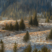 "An Amazing Journey" - 30x40 Wildlife Art Landscape Painting, Elk