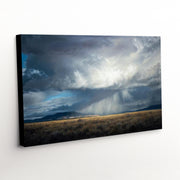 Unframed 'Eternal Reign' canvas artwork showcasing the breathtaking contrast of tumultuous skies and lush grasses