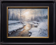 "A Pleasant Warmth" 12x16 Winter Wonderland Landscape Painting
