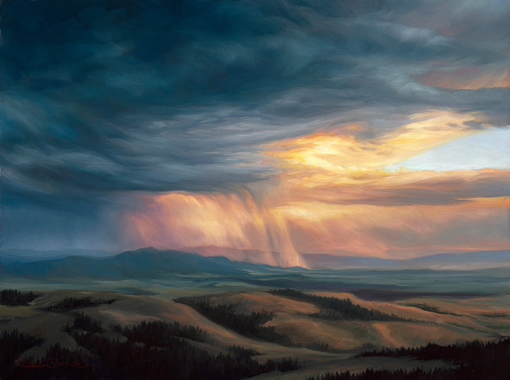"Force Of Nature" 12x16 Thunderstorm Landscape Painting