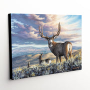 Mule Deer Buck Canvas Art Print 'The Inspiration', Detailed Design with Vibrant Colors